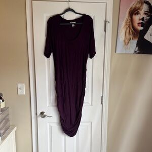 Motherhood Maternity Deep Purple Midi Dress